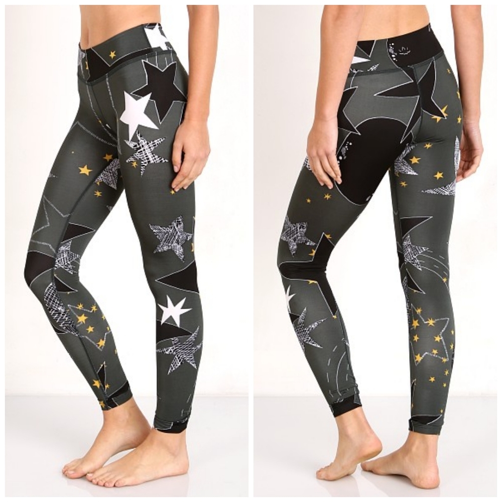 Beyond Yoga Revolve Olive Green Winter Solstice Lux Star Print Essential Legging